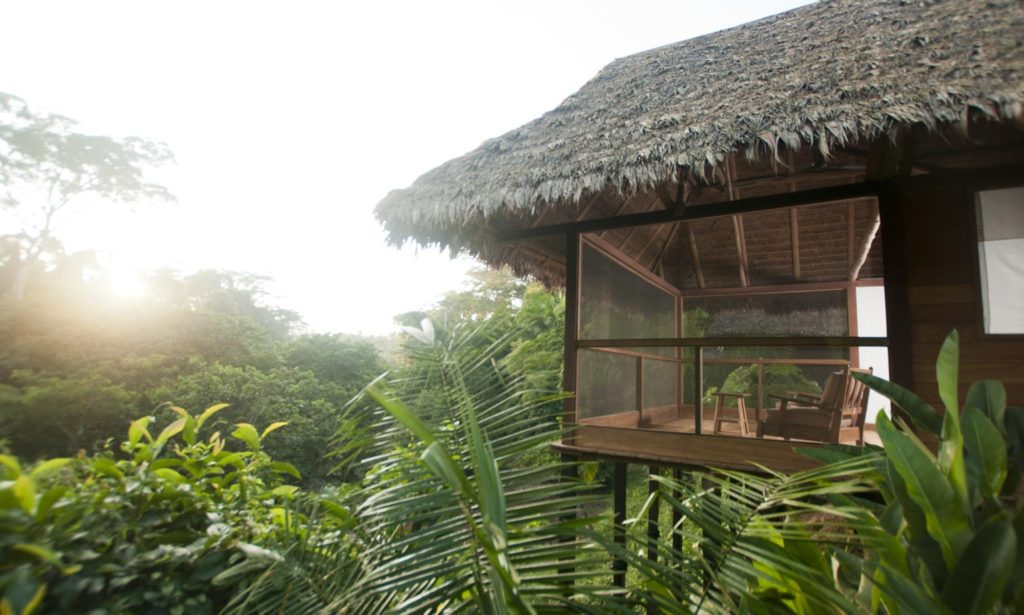 Peruvian Amazon Image: One of Inkaterra Hacienda Concepcion's buildings is elevated, and situated amongst trees—offering an incredible view.