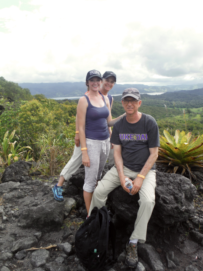 Costa Rican Family Adventure Image: The Piantas pose for a scenic image with Costa Rica in the background.