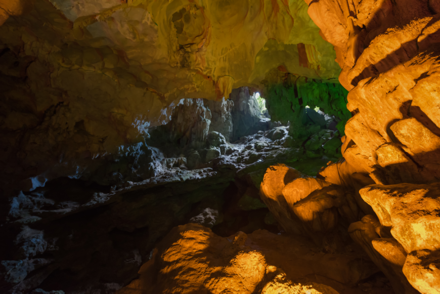 Caving in Vietnam Image: The intricate structure and formations of Sung Sot Cave.