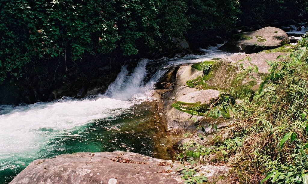 Costa Rica Rafting Image: A flowing stream has formed a small pool, but theres an epic adventure right around the corner.