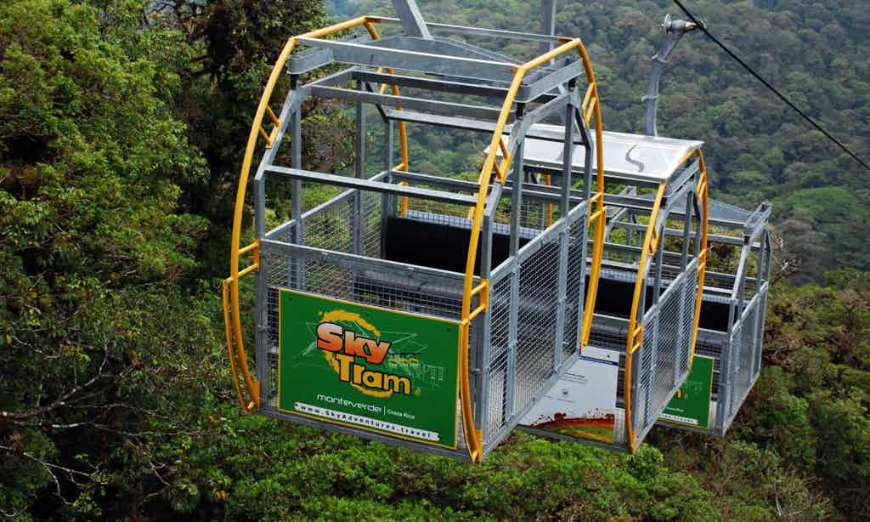 Costa Rica Rainforest Tours Image: Sky trams glide through the forest canopy.