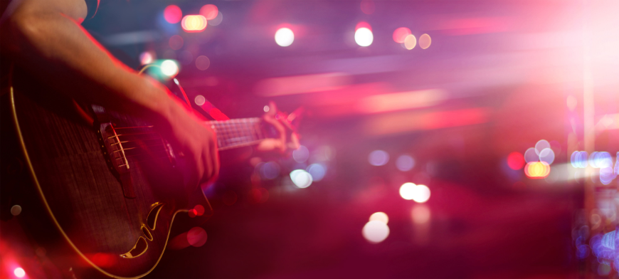 Lima Nightlife Image: A guitarist on stage.