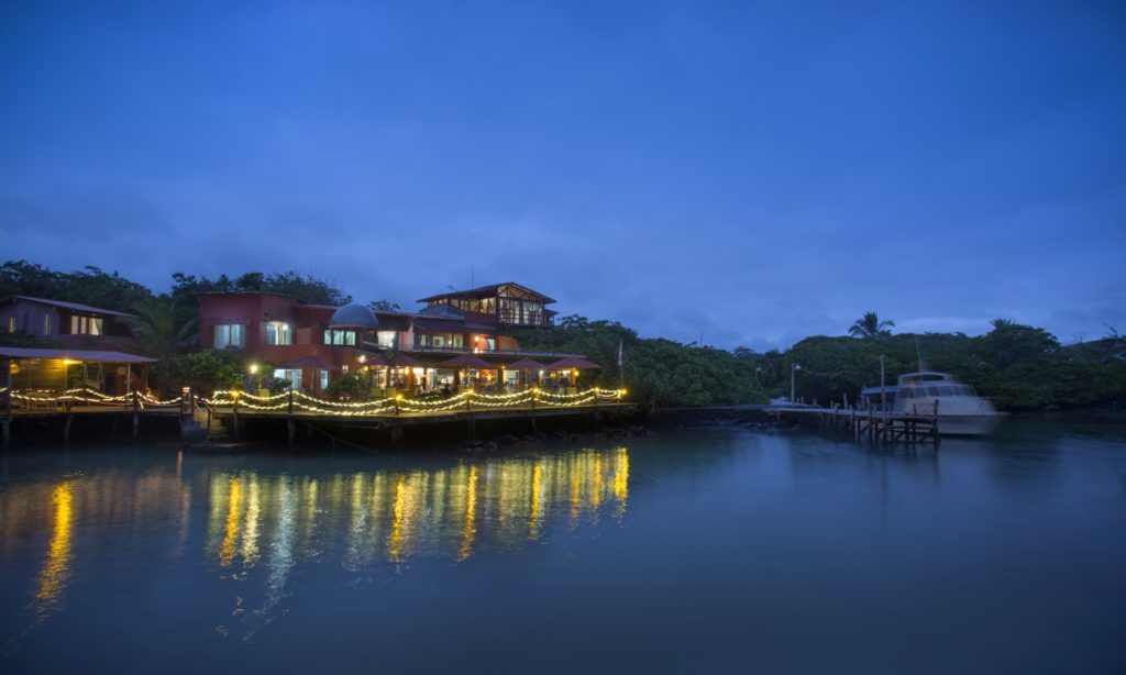 Why Travel Insurance Is A Must Image: Red Mangrove Aventura Lodge at night.